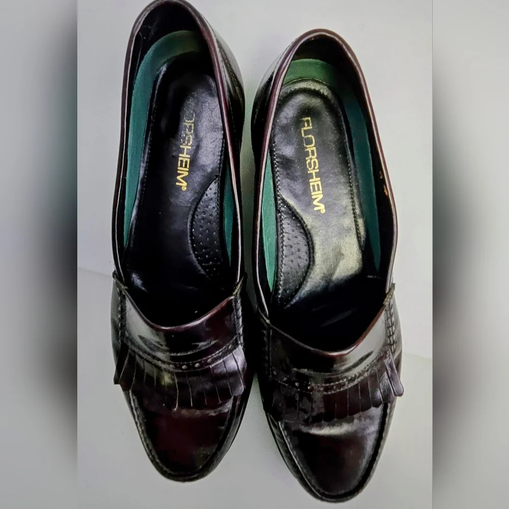 Florsheim Designer Collection Burgundy Loafer Mens‎ Size 12 D Slip On Leather